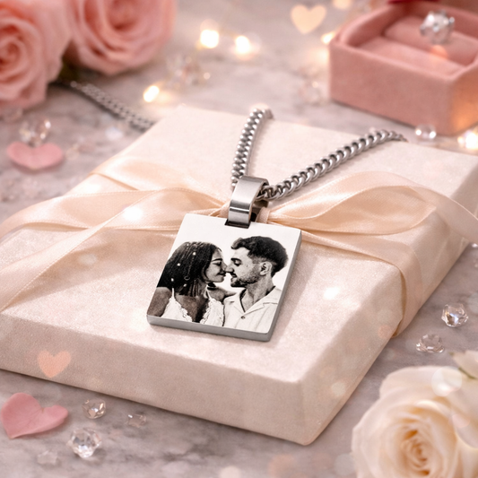 Personalized Square Photo Necklace