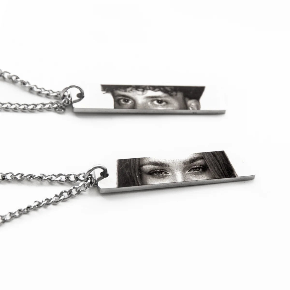 Occhi Miei® Couple Necklace Set – Personalized Eye Jewelry Made from Both Your Photos