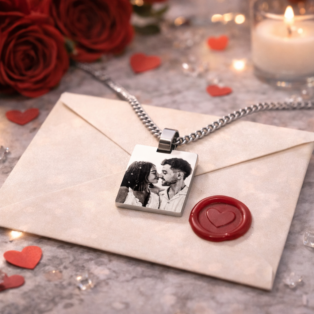 Personalized Square Photo Necklace