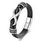 Classic Stainless Steel & Leather Bracelet for Men - Business Style Chain Wristband, Gift for Dad/Boyfriend