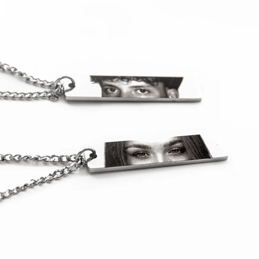 Occhi Miei® Couple Necklace Set – Personalized Eye Jewelry Made from Both Your Photos